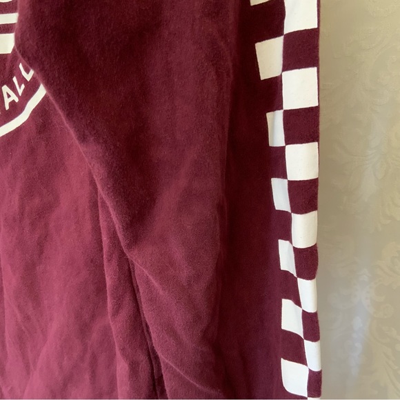 Vans Boys Long Sleeve T-Shirt with hood! Maroon/Burgundy SZ (XL) - Picture 4 of 6